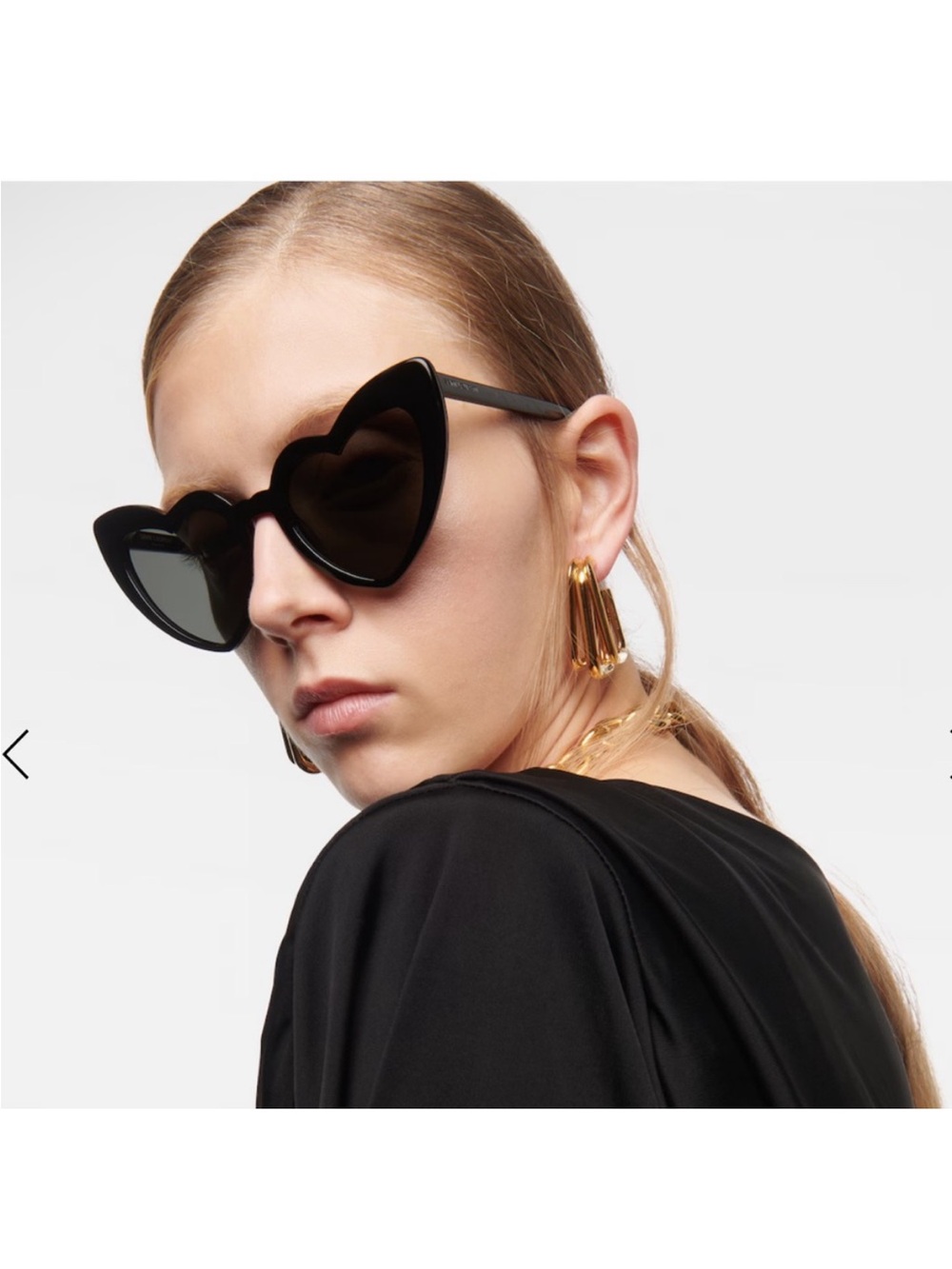 Saint Laurent Black Heart-Shaped Sunglasses - Women Accessories